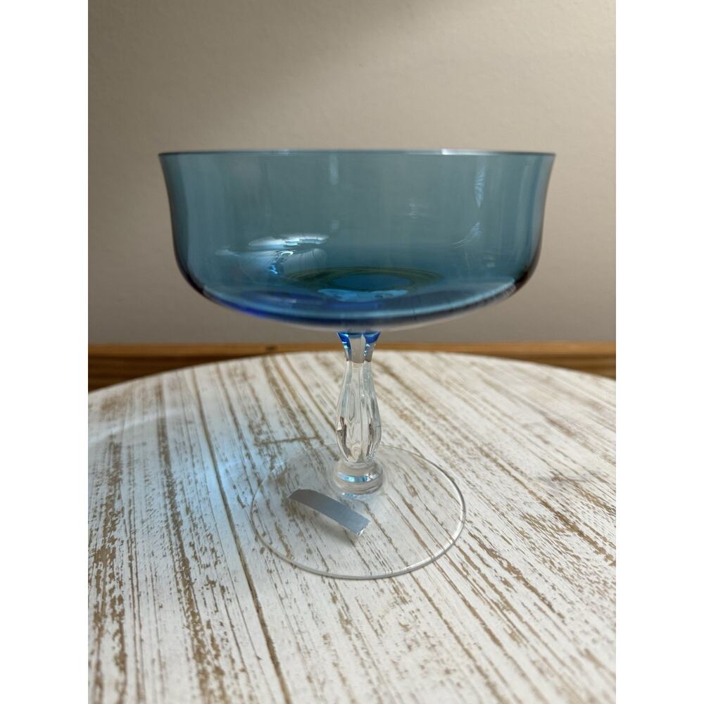 Vintage‎ Noritake rainbow-blue CRYSTAL glass champagne cocktail